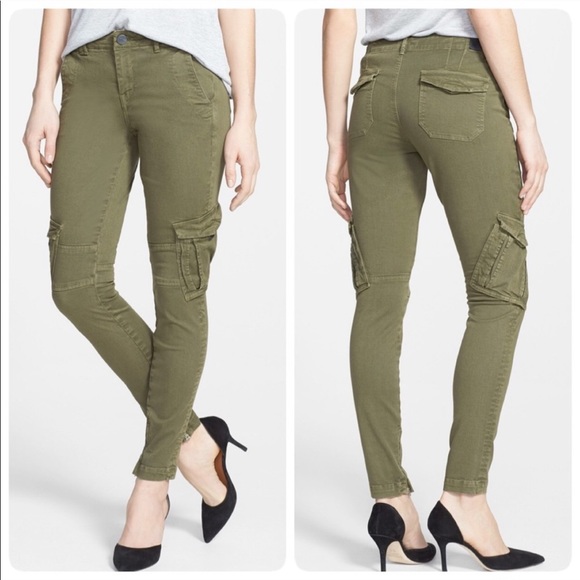 olive green skinny cargo pants